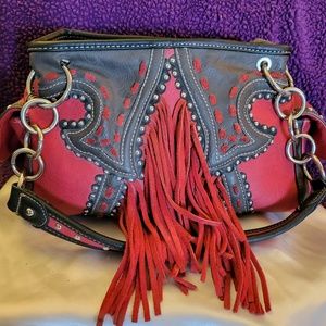 MW Red Fringe Concealed handgun Purse